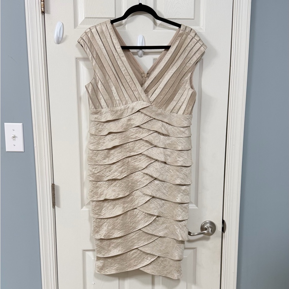Adrianna Papell Champna Layered Dress Glamorous Wedding Mother of the Bride - Picture 6 of 14